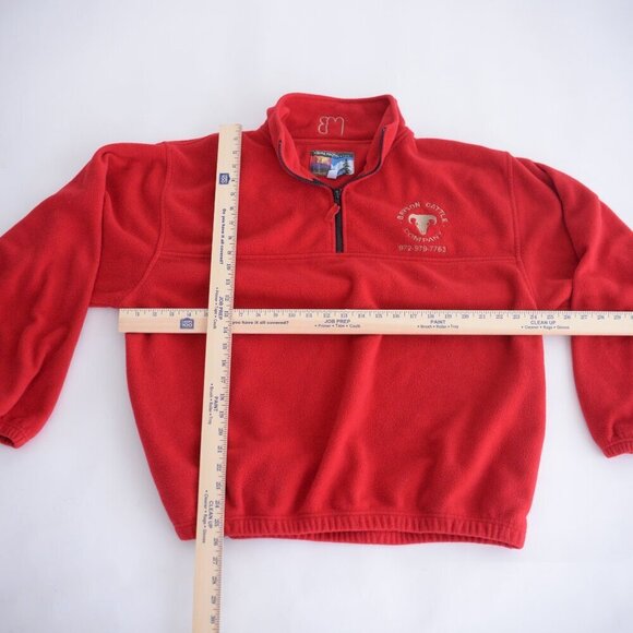 VTG Sierra Pacific Outdoor Red Flannel Bryson Cattle Company Quarter Zip Sweater - Picture 3 of 9